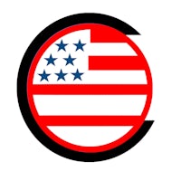 an american flag in the shape of a circle