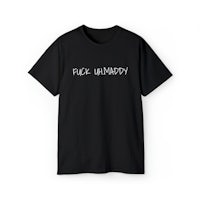 a black t - shirt that says fuck wandy