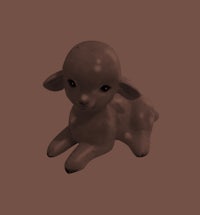 a 3d model of a brown lamb on a brown background