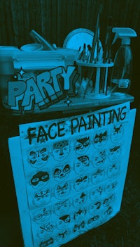 face painting station for a party