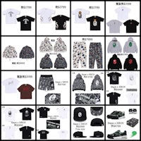 a bathing ape t - shirts, hats and other items
