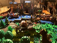 a lego model of a medieval castle