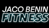 jaco benn fitness logo on a black background