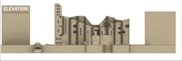 a model of a building with the word elinton on it