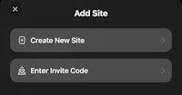add site create new invite code screenshot