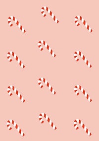 candy canes on a pink background