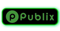 a green publicix logo on a black background
