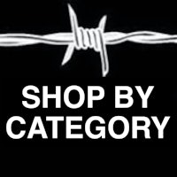 barbed wire with the words shop by category