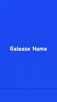 a blue background with the word release name