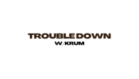 trouble down logo on a black background