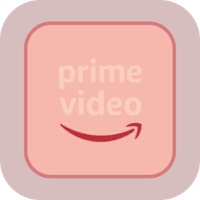 a pink button with the word prime video on it