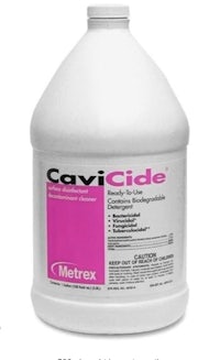 a gallon of cavicide on a white background