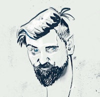 a drawing of a man with a beard and a beard