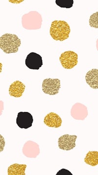a gold and black polka dot pattern on a white background