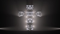 an image of a cross with lights on it