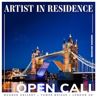 a poster with the words artist in residence open call