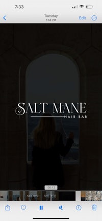 the logo for salty mane hair bar