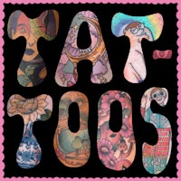 the words tattoo toos are written on a pink background