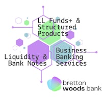 the logo for brett woods bank