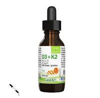 a bottle of vitamin d - k2 on a white background