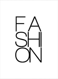 the word fashion in black and white on a white background