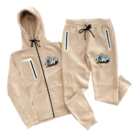 a beige hoodie and pants set