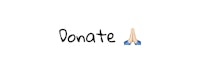 the word donate is shown on a white background