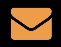 an orange envelope icon on a black background