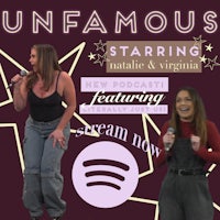 two women with the words unfamous staring natalie