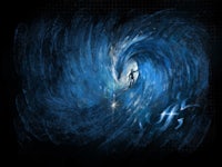 an image of a blue wave with a person in it