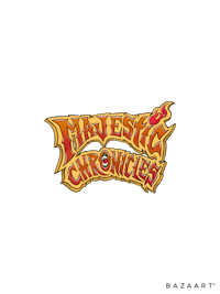 the logo for majestic chronicles on a black background