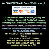 a flyer that says we accept credit cards in a way