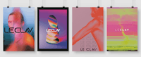 a series of colorful banners hanging on a wall