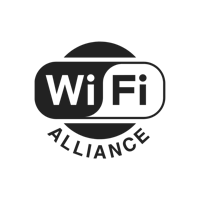 the wifi alliance logo on a black background