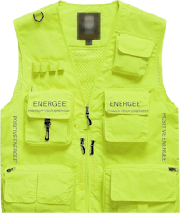 a yellow vest with the word energize on it