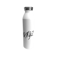 a white water bottle with the word djz on it