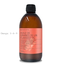 a bottle of huile de graines de lin pressed oil