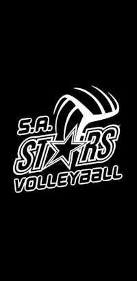 s stars volleyball logo on a black background