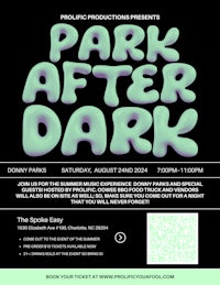 a poster for park after dark