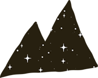 a mountain with stars on it
