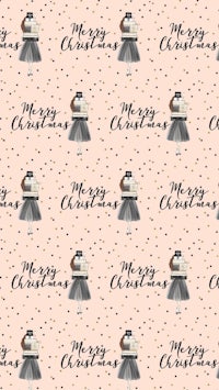 a merry christmas pattern with black and white polka dots