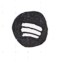 a black and white spotify logo on a black background