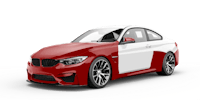 a red and white bmw m4 coupe