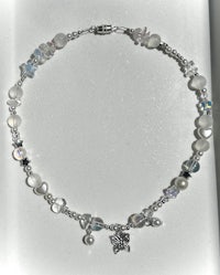 swarovski crystal and pearl anklet