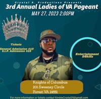 a flyer for the 3rd annual ladies of va pageant