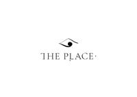 a black background with the word the place on it