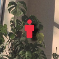 an image of a plant with a red person on it