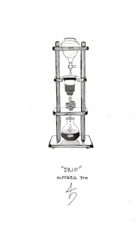 a drawing of a coffee brewer