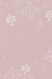 a pink background with snowflakes on it