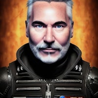 a portrait of a man in a space suit